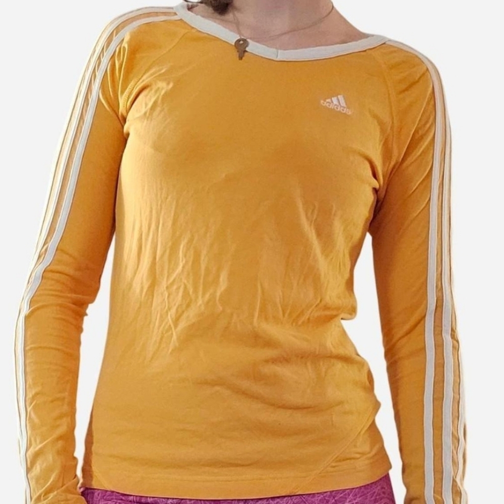 Adidas Women's Yellow Long Sleeve Tee